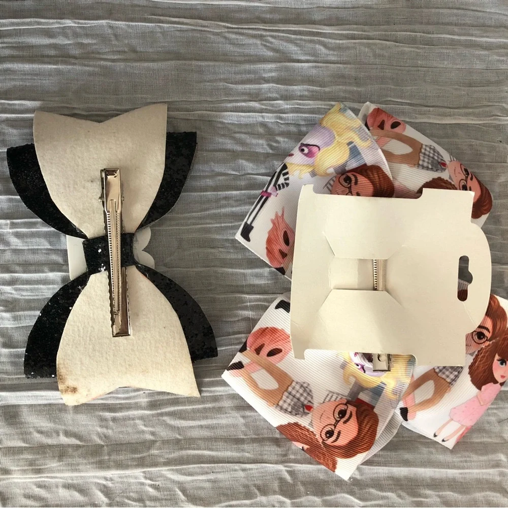 VINTAGE THE SHINING & BEATLE JUICE 80s hair bows barrettes Halloween costume